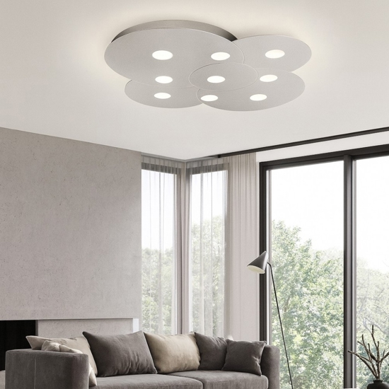 Toplight cloud plafoniera design moderna grigio