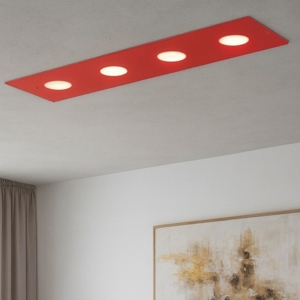 Top light path plafoniera per cucina moderna vetro lucido rosso