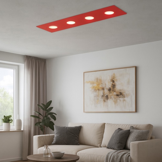 Top light path plafoniera per cucina moderna vetro lucido rosso