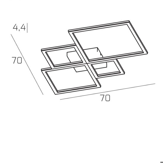 Plafoniera led 4000k quadrata toplight four squares