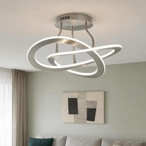 Plafoniera led design moderna 40w 3000k dimmerabile grigio