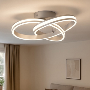 Plafoniera design moderna grigio dimmerabile 58w per soggiorno