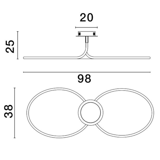 Plafoniera design per camera da letto moderna bianca led 3000k