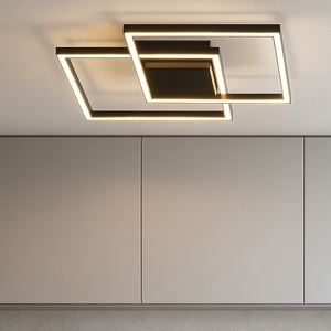 Plafoniera quadrati led 25w 3000k nera design moderna