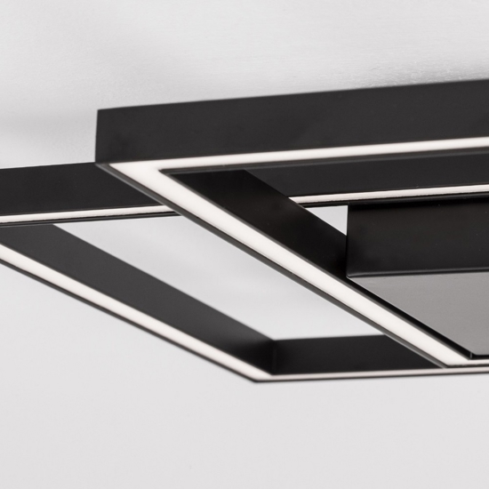 Plafoniera quadrati led 25w 3000k nera design moderna