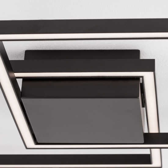 Plafoniera quadrati led 25w 3000k nera design moderna