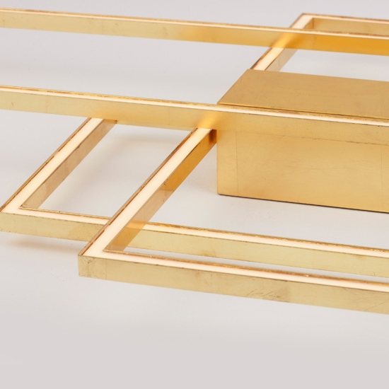 Plafoniera led 55w 3000k oro moderna design geometrico