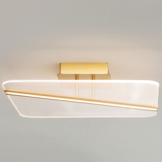 Plafoniera oro led 33w 3000k per salotto contemporaneo