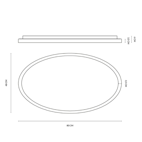 Vivida lifering-o plafoniera led 50w 3000k 4000k ovale sabbia