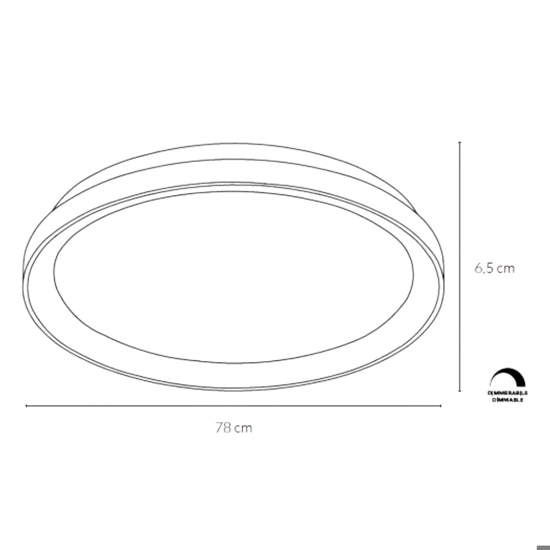 Plafoniera vivida lifering nera led 80w 3000k 4000k