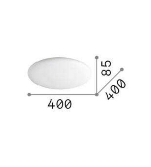 Level pl d40 ideal lux plafoniera a led 22w 3000k ovale 40cm vetro bianco