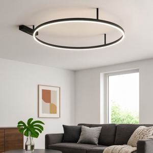Ideal lux plafoniera oracle slim pl d050 round nero led 3000k 32w