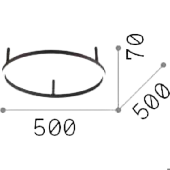 Ideal lux plafoniera oracle slim pl d050 round nero led 3000k 32w