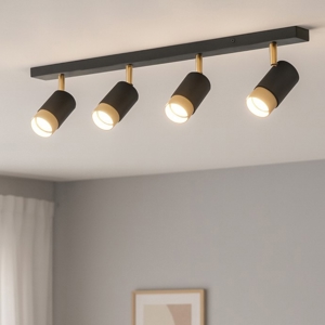 Plafoniera da soffitto nero oro con faretti orientabili