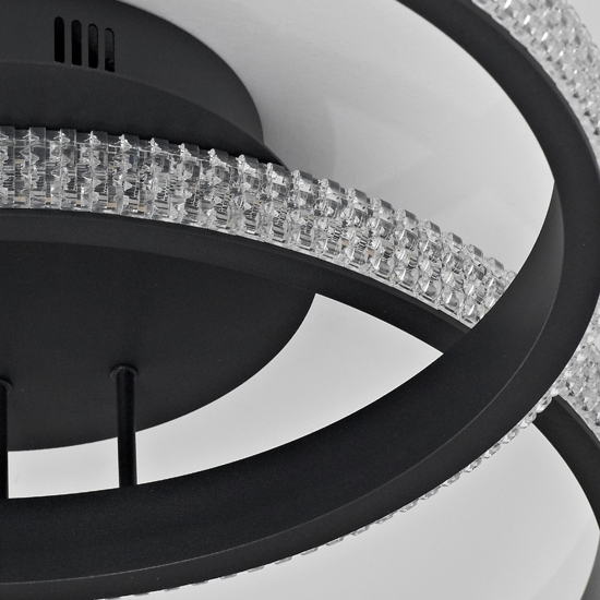 Plafoniera cerchi led design moderna nera per camera da letto