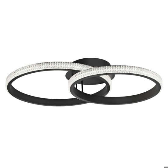 Plafoniera cerchi led design moderna nera per camera da letto