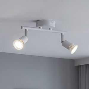 Lampada con due faretti bianchi orientabili