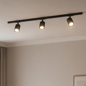 Sistema a binario 100cm monofase nero con 3 spot orientabili