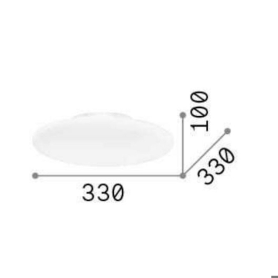 Plafoniera smarties pl1 d33 moderna ideal lux disco vetro bianco