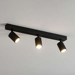 Ideal lux rudy pl3 round plafoniera cucina con faretti orinetabili nera