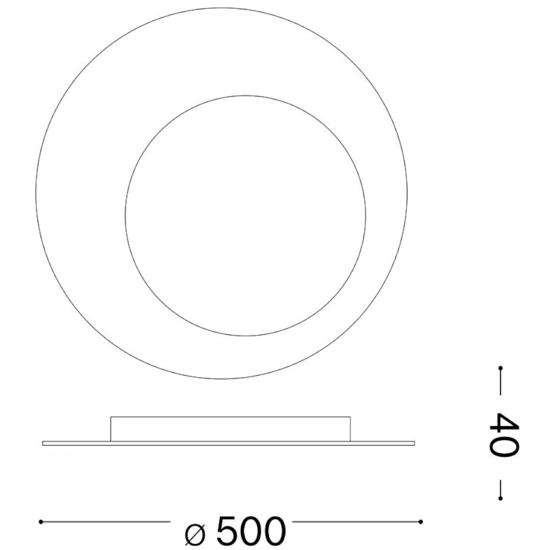 Ideal lux iride pl d50 plafoniera design bianca led 17w 3000k