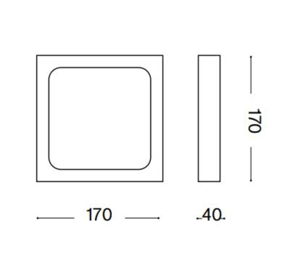 Universal pl d17 square plafoniera da cucina 4000k quadrata bianca