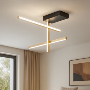 Plafoniera moderna design nero oro led 26w 3200k