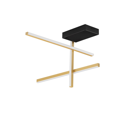 Plafoniera moderna design nero oro led 26w 3200k