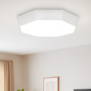 Plafoniera ottagonale bianca design moderna led per soggiorno
