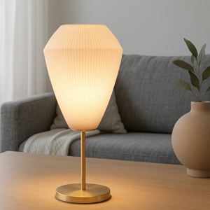 Caprarola eglo lampada da tavolo paralume in vetro rigato