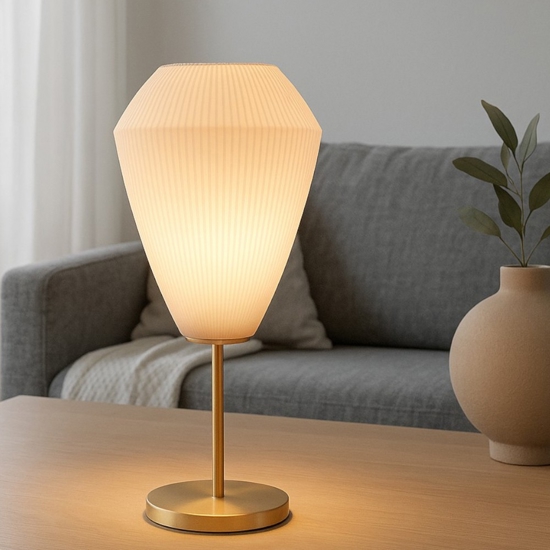 Caprarola eglo lampada da tavolo paralume in vetro rigato