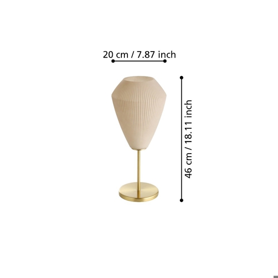 Caprarola eglo lampada da tavolo paralume in vetro rigato