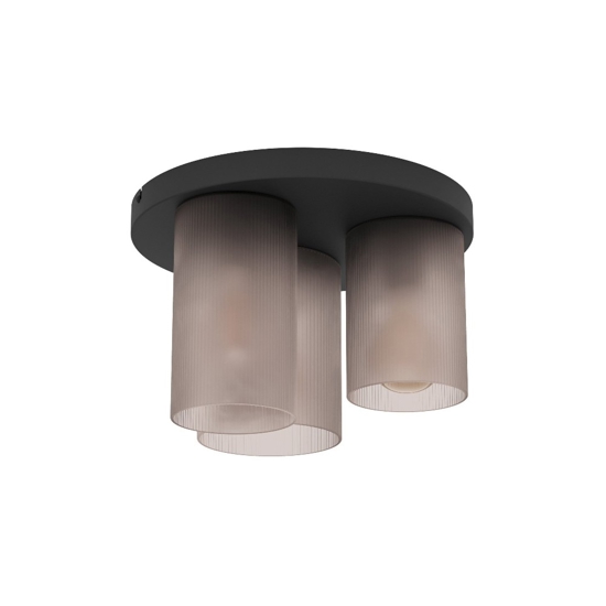 Colomera eglo plafoniera moderna in vetro grigio opaco 3 luci