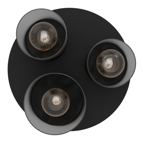 Colomera eglo plafoniera moderna in vetro grigio opaco 3 luci