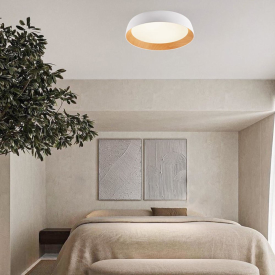 Plafoniera led 50w 3000k per cucina bianco effetto legno