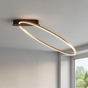 Plafoniera kiki nero oro led 3000k dimmerabile moderna orientabile