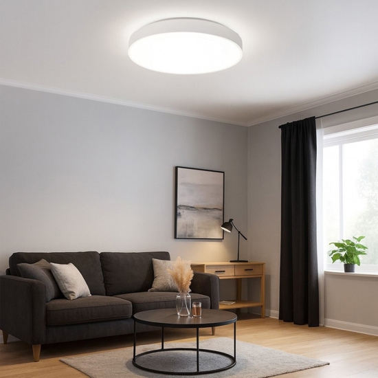 Plafoniera cerchio bianco 60cm rotonda led 50w 3000k dimmerabile
