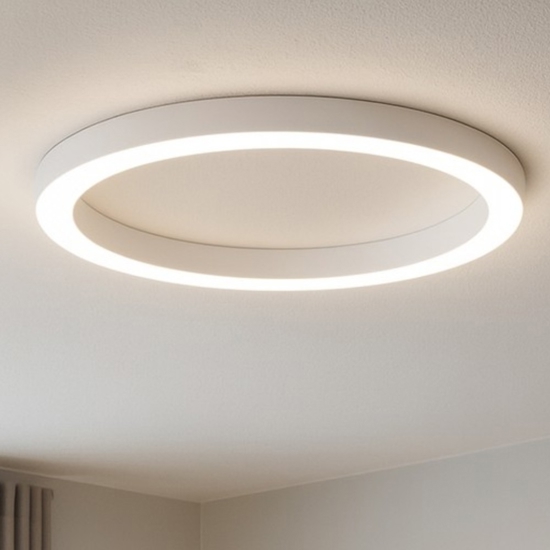 Gea luce flor plafoniera moderna led 80w 3000k rotonda bianca