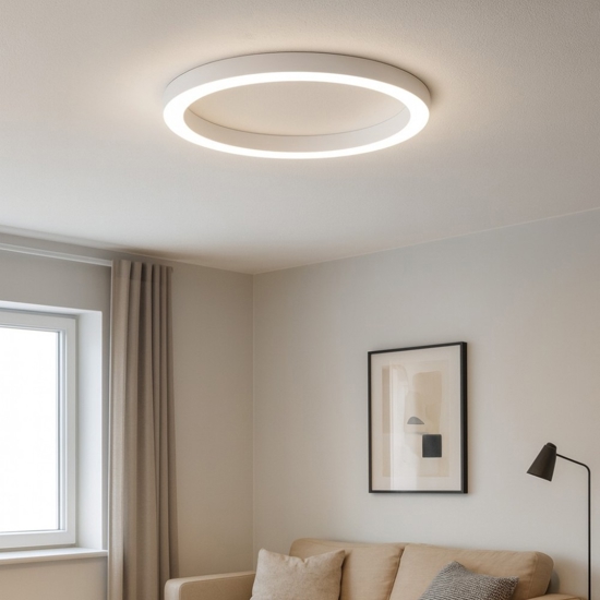 Gea luce flor plafoniera moderna led 80w 3000k rotonda bianca