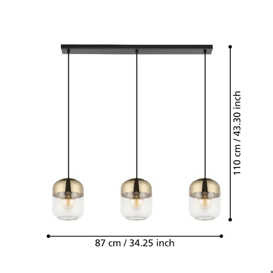 Maryvilla eglo lampadario da cucina moderna in vetro