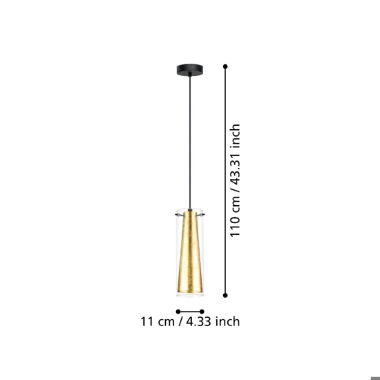 Pinto gold eglo lampada a sospensione per cucina design elegante