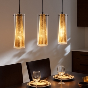 Pinto gold eglo lampadario cucina colore oro con 3 luci pendenti