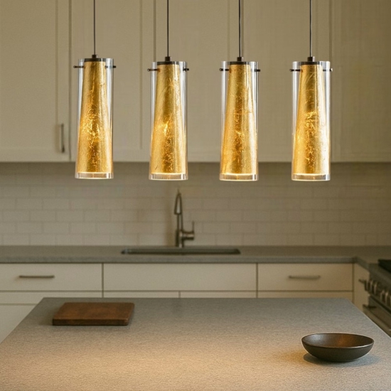 Pinto gold eglo lampadario da cucina colore oro 4 luci
