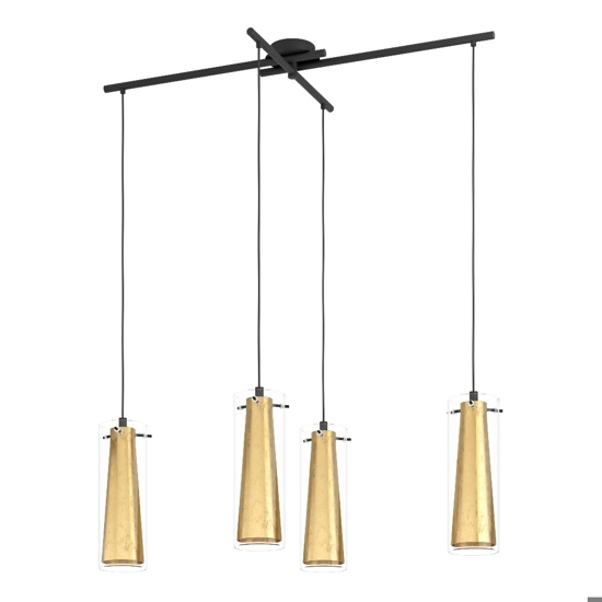 Pinto gold eglo lampadario da cucina colore oro 4 luci