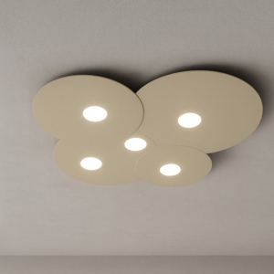 Plafoniera 5 luci da cucina moderna cloud toplight sabbia