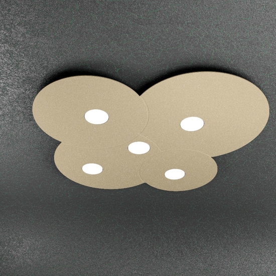 Plafoniera 5 luci da cucina moderna cloud toplight sabbia