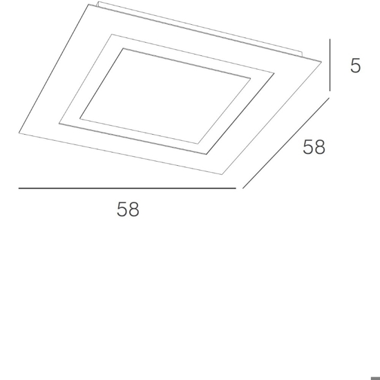 Top light carpet plafoniera quadrata moderna grigio design moderna