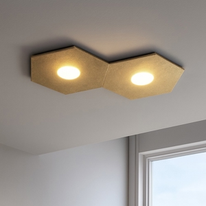 Toplight plafoniera hexagon moderna foglia oro