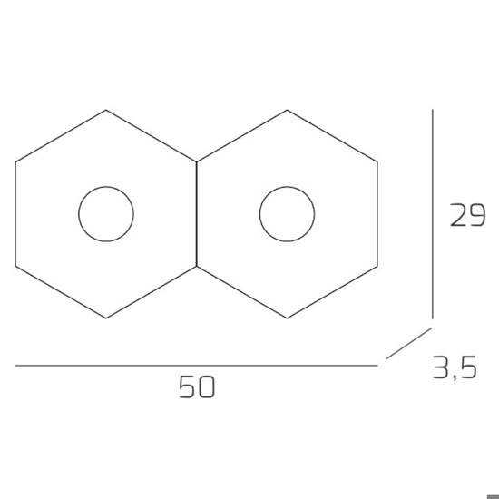 Toplight plafoniera hexagon moderna foglia oro
