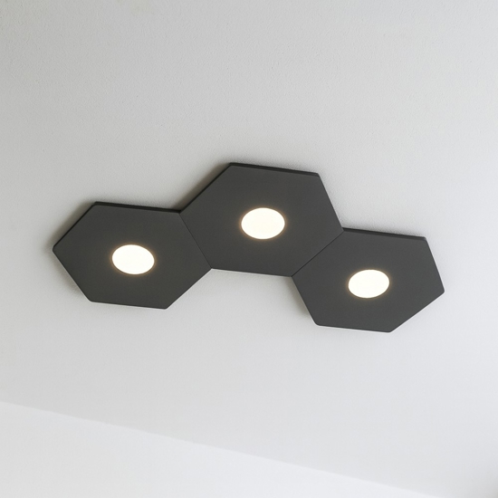 Plafoniera moderna grigio antracite toplight hexagon